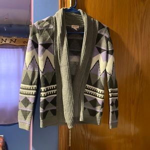 Very cute cardigan Cat and Jack-girls 10-12 gray- purple-white